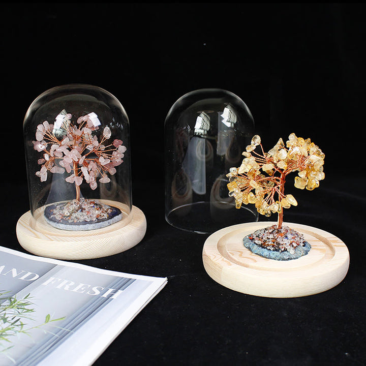 Árbol de flores de piedra triturada de cristal natural de Olivenorma, decoración de vidrio