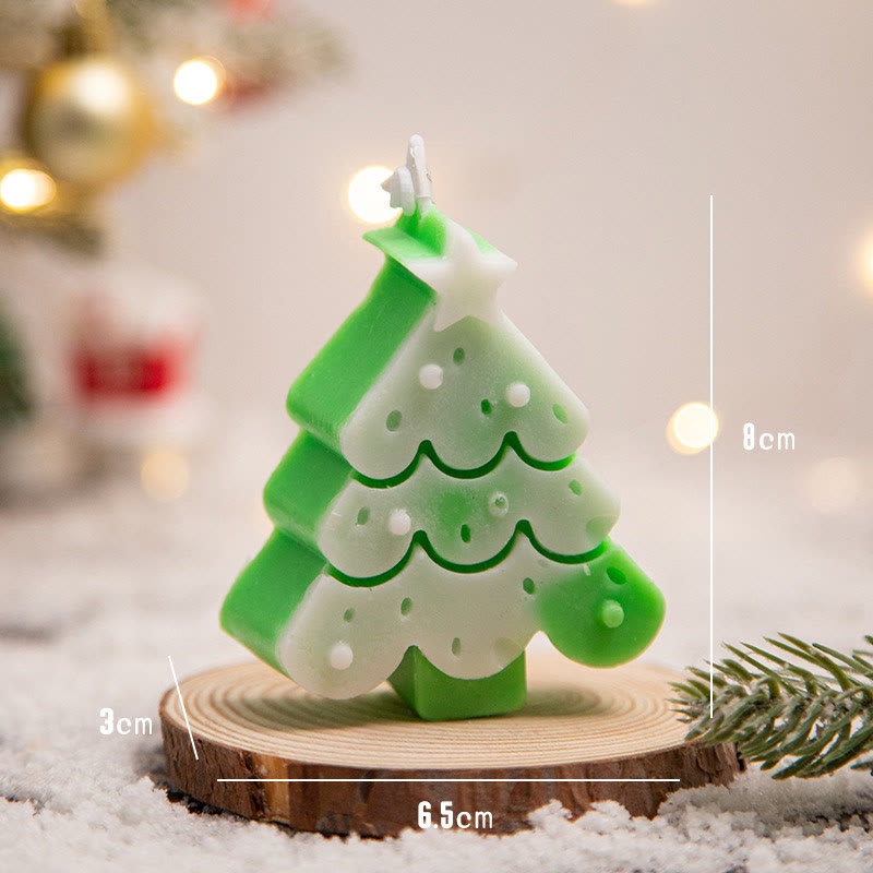 Vela perfumada con forma de hombrecito de jengibre y copos de nieve con atmósfera navideña de Olivenorma 