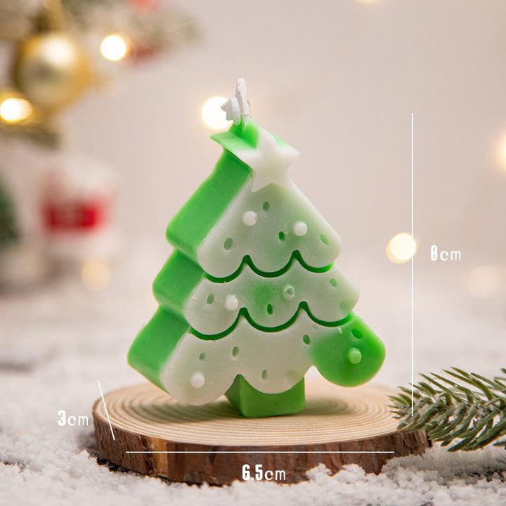 Vela perfumada con forma de hombrecito de jengibre y copos de nieve con atmósfera navideña de Olivenorma 