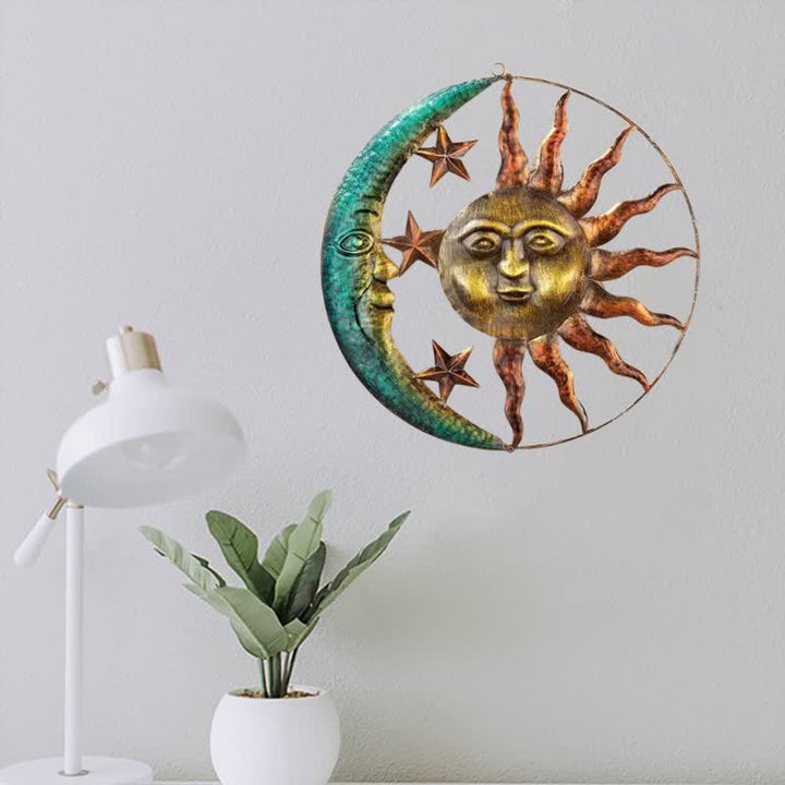 Decoración de pared con cara de sol y luna de Olivenorma