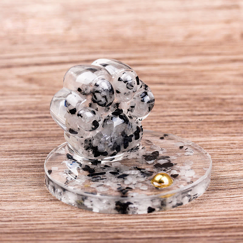 Soporte para teléfono móvil con forma de garra de gato de piedra natural epoxi de Olivenorma