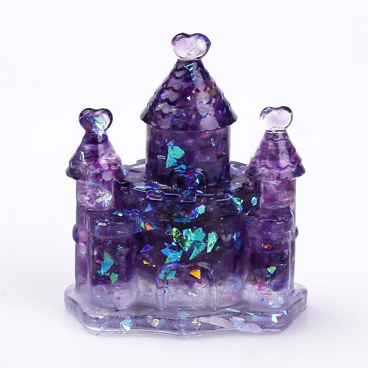 Decoración con piedras preciosas de castillo de epoxi de cristal natural de Olivenorma