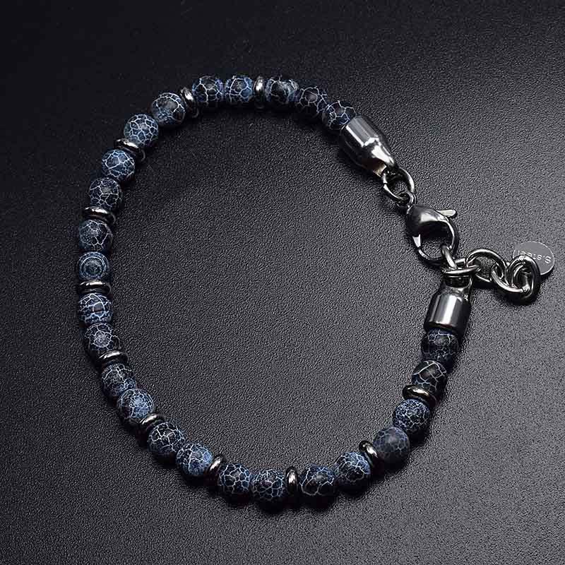 Pulsera de cuentas de ágata desgastada de Olivenorma