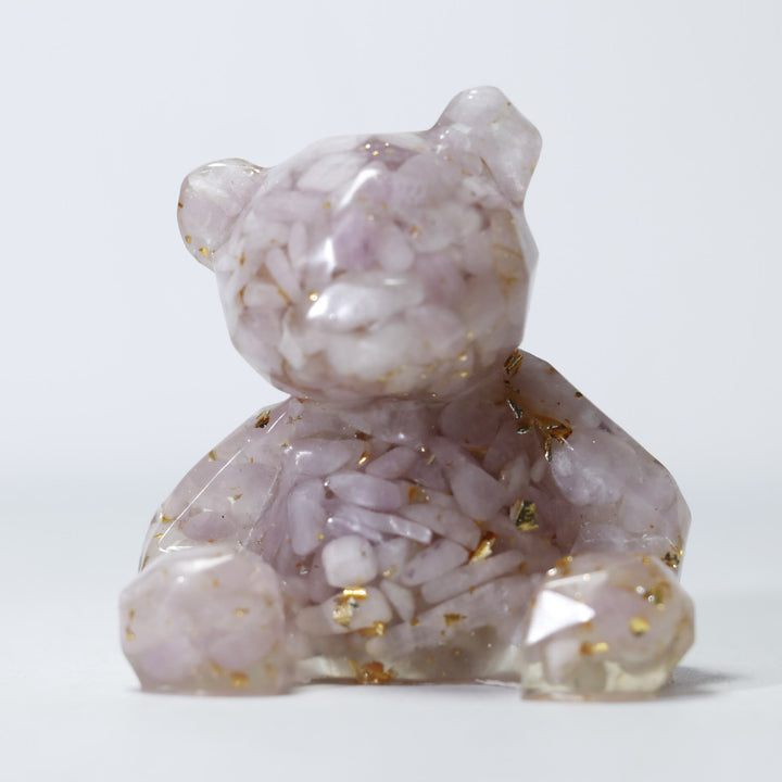 Adorno de oso de resina con grava de cristal de Olivenorma , decoración con piedras preciosas