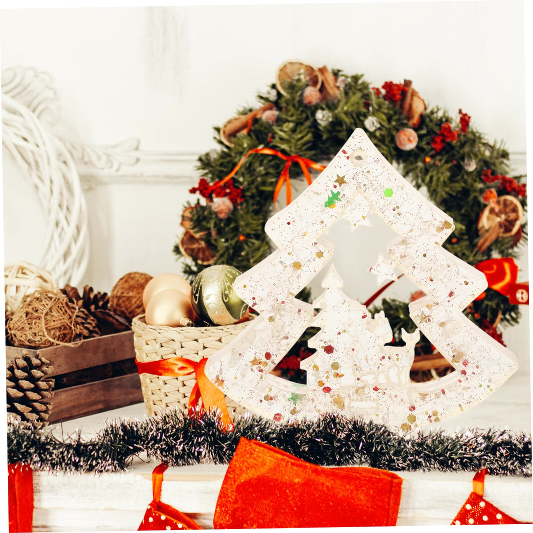 Adorno para árbol de Navidad de resina de grava de cristal natural de Olivenorma 