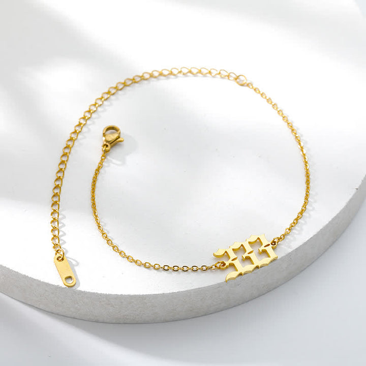 Pulsera de tobillo espiritual con números de ángel