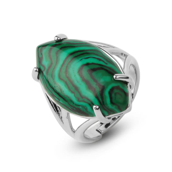 Anillo ajustable con forma de semilla de melón y amatista de Olivenorma