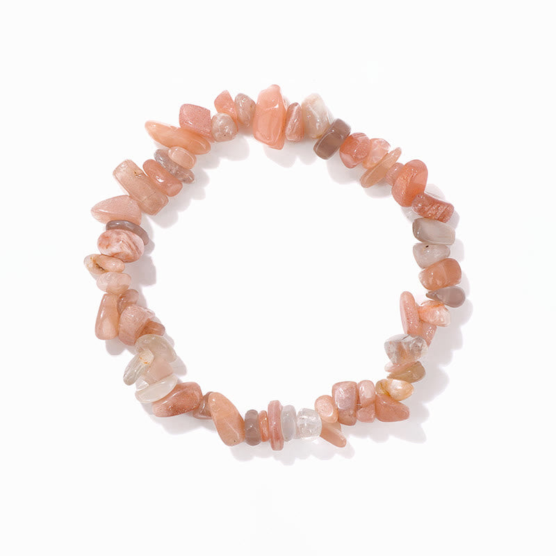 Pulsera de grava irregular natural colorida de Olivenorma 