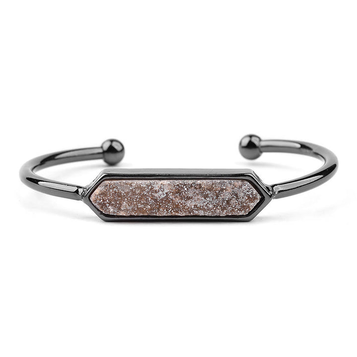 Pulsera de cobre y metal con cristales naturales de Olivenorma
