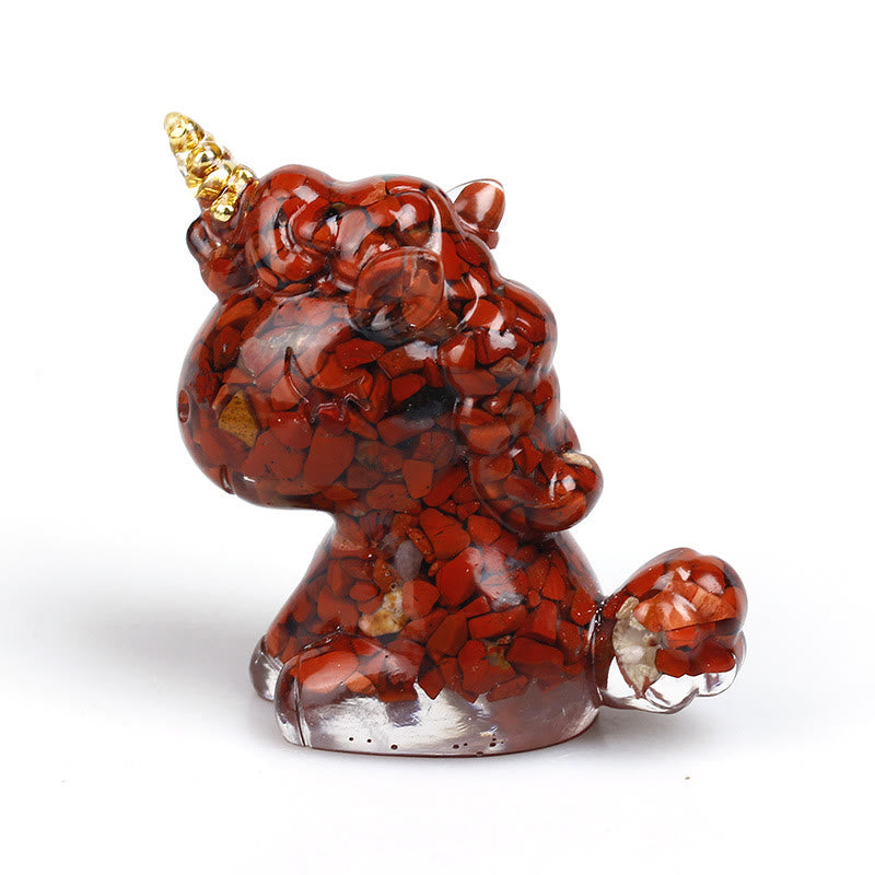 Decoración con piedras preciosas de unicornio de cristal de Olivenorma