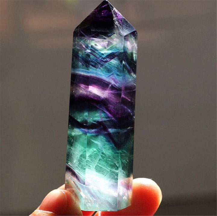 Varitas de cristal Reki de corteza natural de fluorita